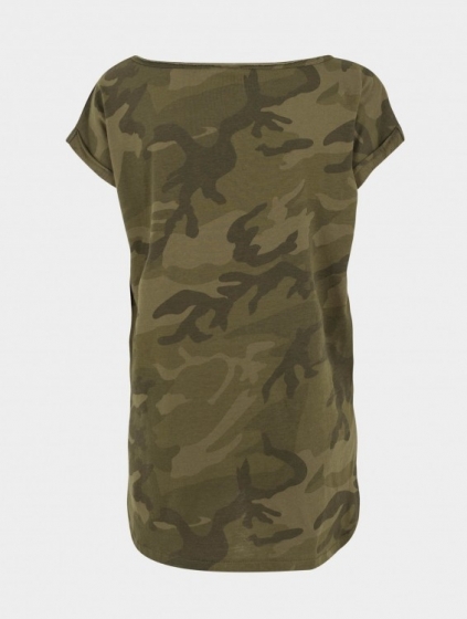 BuildYourBrandLadiesCamoTeeVrouwenopkleurcamouflageMaatM