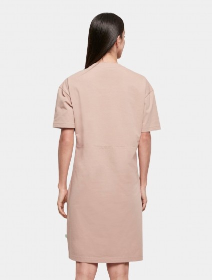 BuildYourBrandLadiesOrganicOversizedSlitTeeDressVrouwenopkleurrozeMaat2XL