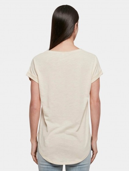 BuildYourBrandLadiesLongSlubT-ShirtVrouwenopkleurbeigeMaat2XL