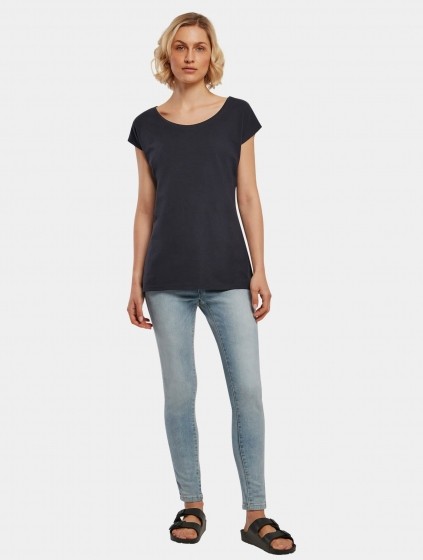 BuildYourBrandLadiesWideNeckTeeVrouwenopkleurblauwMaat2XL