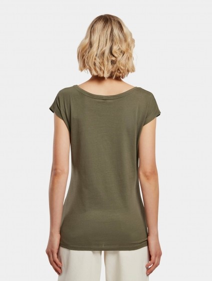 BuildYourBrandLadiesWideNeckT-ShirtVrouwenopkleurolijfMaat2XL