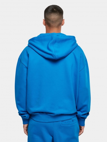 BuildYourBrandUltraHeavyZipHoodyMannenopkleurblauwMaat4XL