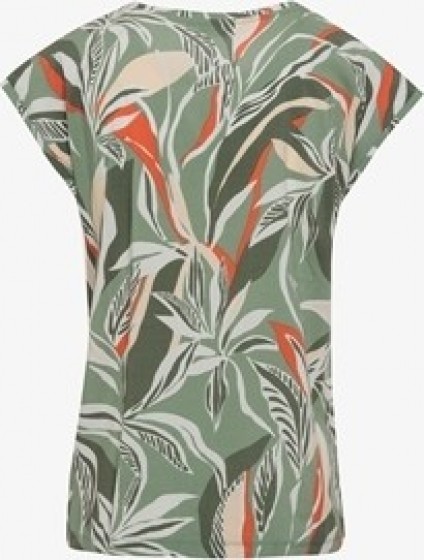 TwoDaydamesT-shirtmetbladerenprintgroen