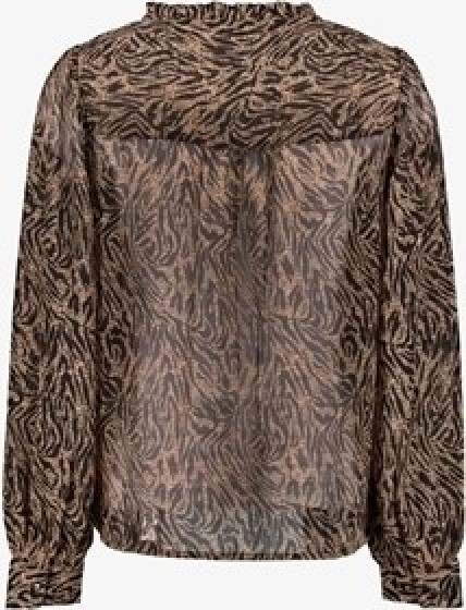 TwoDaydamesblousemetdierenprintbruin