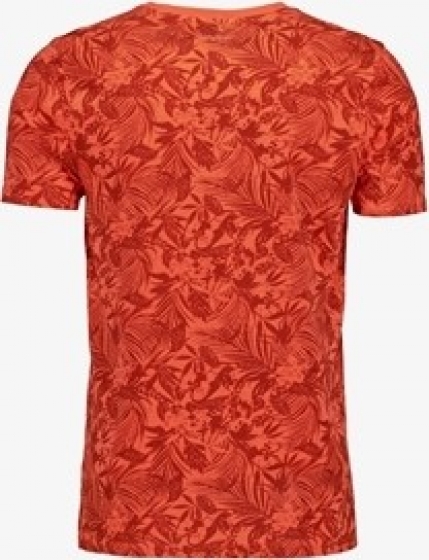 UnsignedherenT-shirtmetbloemenprintoranje