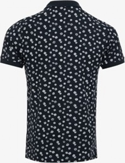 Unsignedherenpolometbloemenprintdonkerblauw