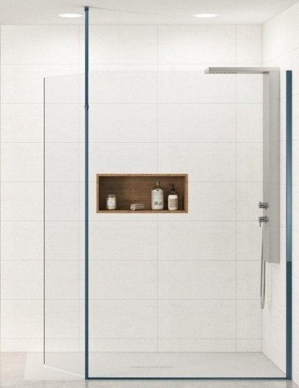 KinedoEkinoxduoinloopdouche-90x207-met45cmextradraaibarewand-vloerplafondsteunlinks-6mmhelderglas-Aluminiumveiligheidsglasblauwglanspa4222ktnemg