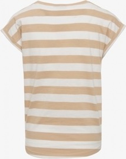 TwoDaygestreeptdamesT-shirtmetknoopbeige