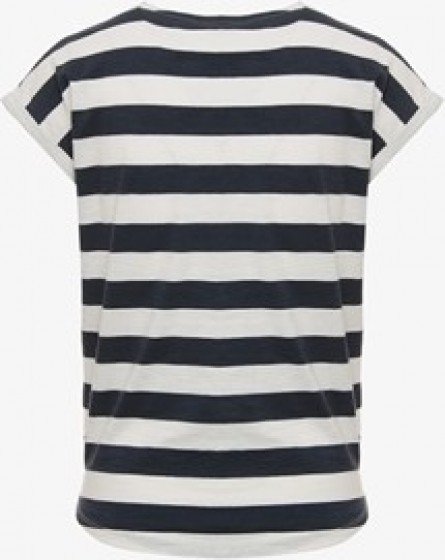 TwoDaygestreeptdamesT-shirtmetknoopblauw