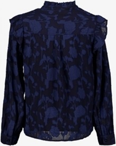 TwoDaydamesblousemetbloemenprintblauw