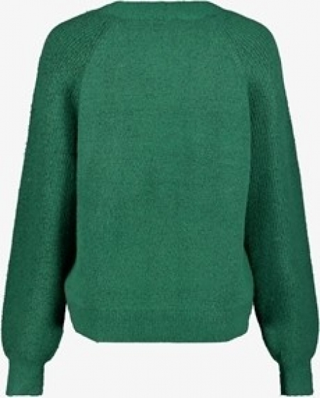 TwoDaygebreidedamesvestmetknopengroen