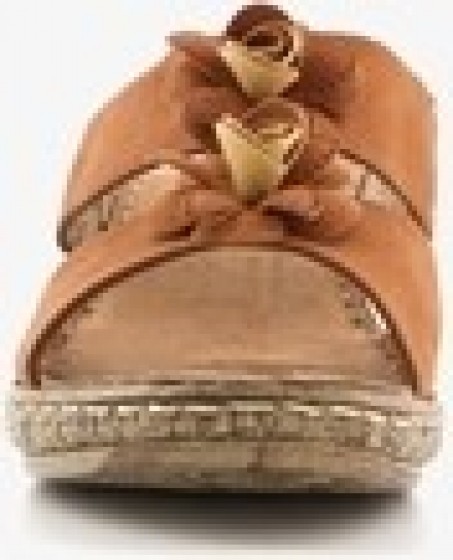 BlueBoxdamesslipperscognacmetbloemen