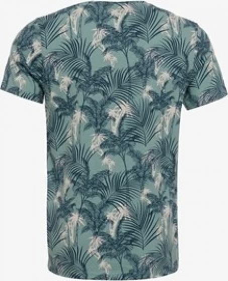 UnsignedherenT-shirtmetbladerenprintblauw