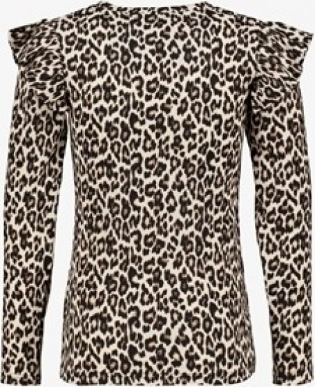 TwoDaymeisjesshirtmetluipaardprintenruches