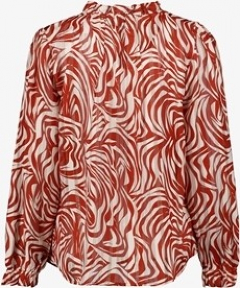 TwoDaydamesblousemetprintroodwit