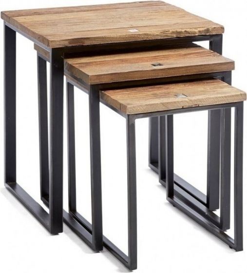 RiviraMaisonBijzettafelShelterIslandsetvan3stuks-Hout-Vierkant