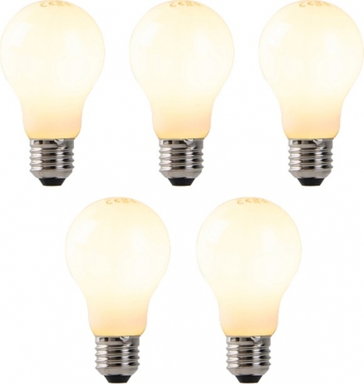 Setvan5dimbareE27LEDlampenopaalglas7W806lm2200K