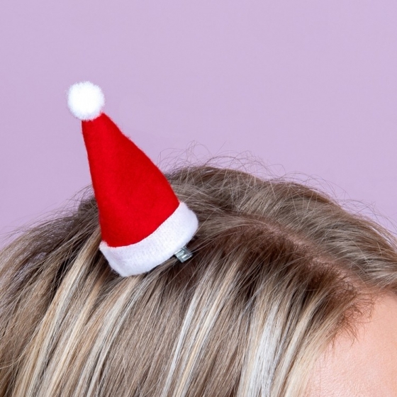 KerstmutsHaarclipMetLedverlichting