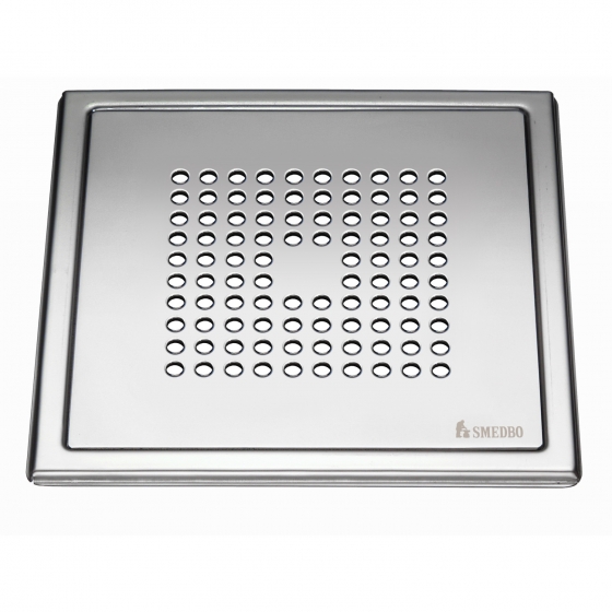 AfvoerroosterSmedboOutlineMetVierkantPatroon20x20x055cmChroom