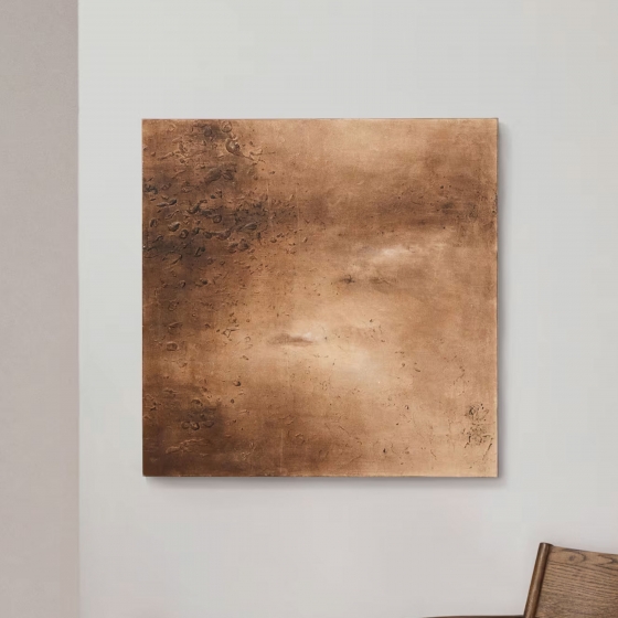 KaveHomeSchilderijSabiraGeoxideerdkoper100x100cm-Bruin