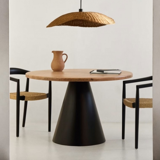 KaveHomeRondeEettafelWilshireAcaciahout120cm-Naturel