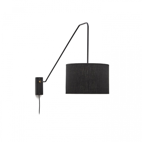 KaveHomeWandlampJexLinnen104cm-Zwart