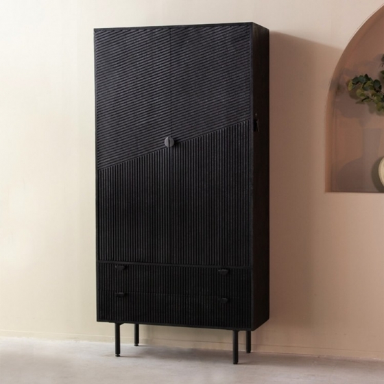 LABEL51OpbergkastCotiaMangohout200x100cm-Zwart