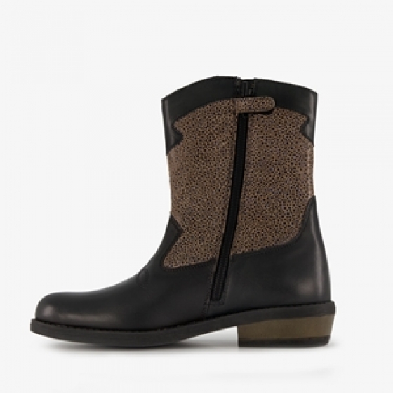 Braqeezlerenmeisjeswesternbootszwartgoud