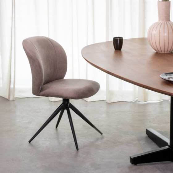 LABEL51DraaibareEetkamerstoelKimoMicroSuede-Taupe
