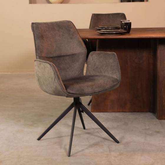 LABEL51DraaibareEetkamerstoelMellowCosmostof-Antraciet