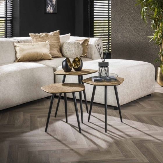 LifestyleFurnOrganischeSalontafelCorkyMetallicSetvan3stuks-Bronsantiek