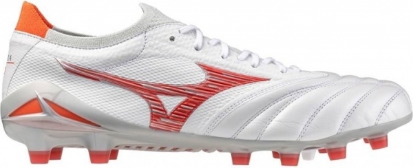 MizunoMoreliaNeoIVBetaJapanGrasVoetbalschoenenFGWitRoodZilver