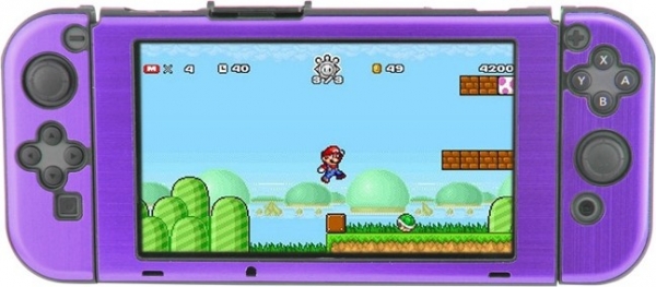 AluminiumCaseCovervoorSwitchConsoleenJoyCons-BeschermhoesPaars