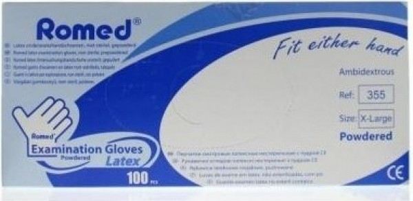 RomedLatexhandschoennietsterielgepoederdXL100Stuks