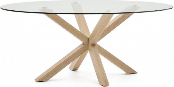 KaveHomeOvaleEettafelArgoGlasenhoutlook200x100cm-Naturel-Ovaal