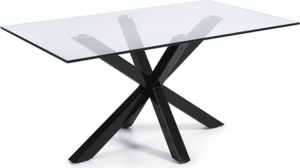 KaveHomeGlazeneettafelArgometzwartonderstel180x100cm