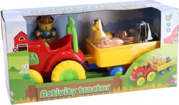 TractorMetDierenOpAanhangerMetGeluid