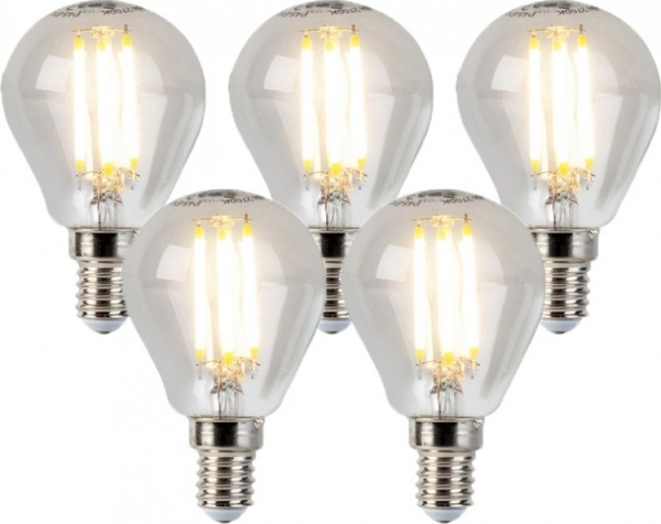 Setvan5E14dimbareLEDkogellampenP455W470lm2700K