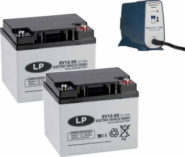 LandportLP2xEV12-50accus12volt50ahAvenaacculader24v5A