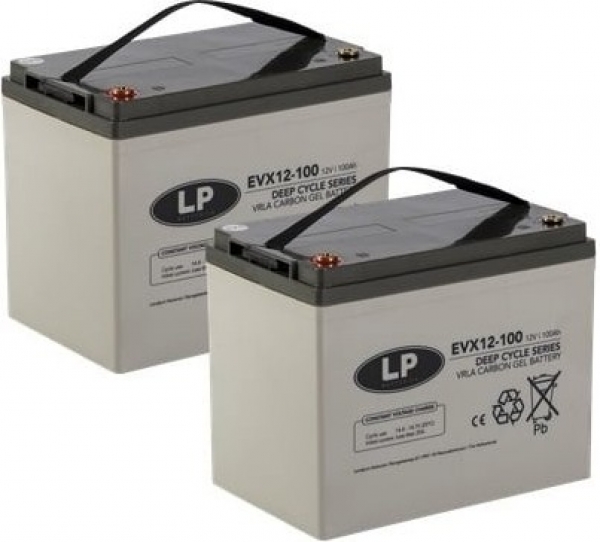 LP2xEVX12-100AGMGELCarbonaccus12volt100ah