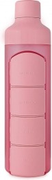 YOSBottleWaterflesMetPillendoos-Roze